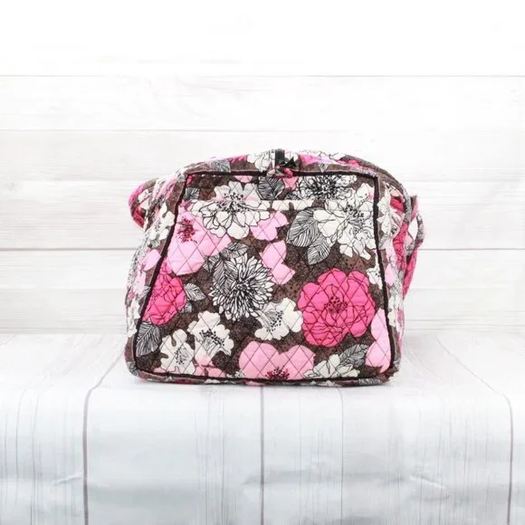 Vera Bradley Multicolor Floral Cotton Zip Top Quilted Travel Shoulder Duffle Bag - Picture 3 of 8